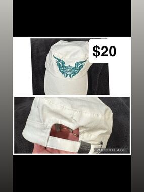 Harley-Davidson White Hat with Teal Embroidered Logo